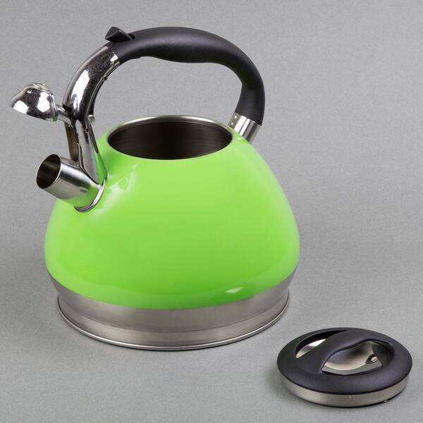 Creative Home Triumph 3 5 Qt Stainless Steel Whistling Tea Kettle With Aluminum Capsulated Bottom For Even Heat Distribution 77059 The Home Depot