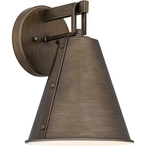 Hyde 1-Light Burnished Bronze Outdoor Wall Lantern Sconce
