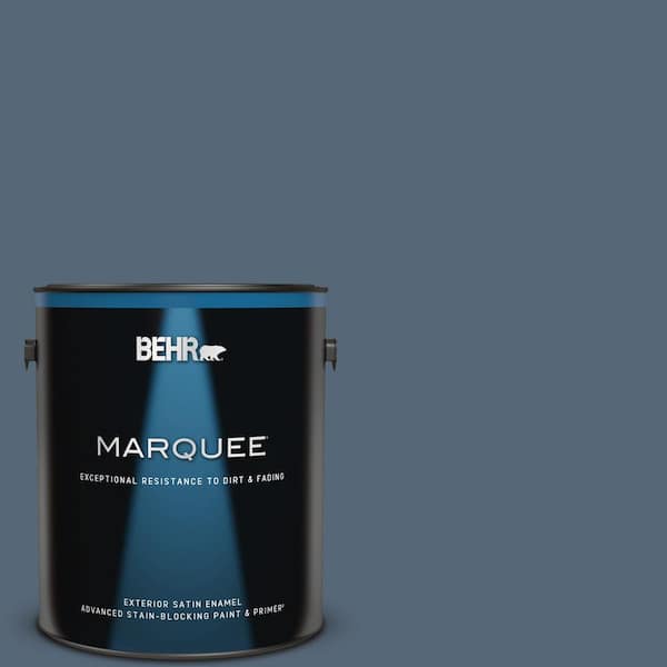 BEHR MARQUEE 1 gal. #S510-6 Durango Blue Satin Enamel Exterior Paint & Primer