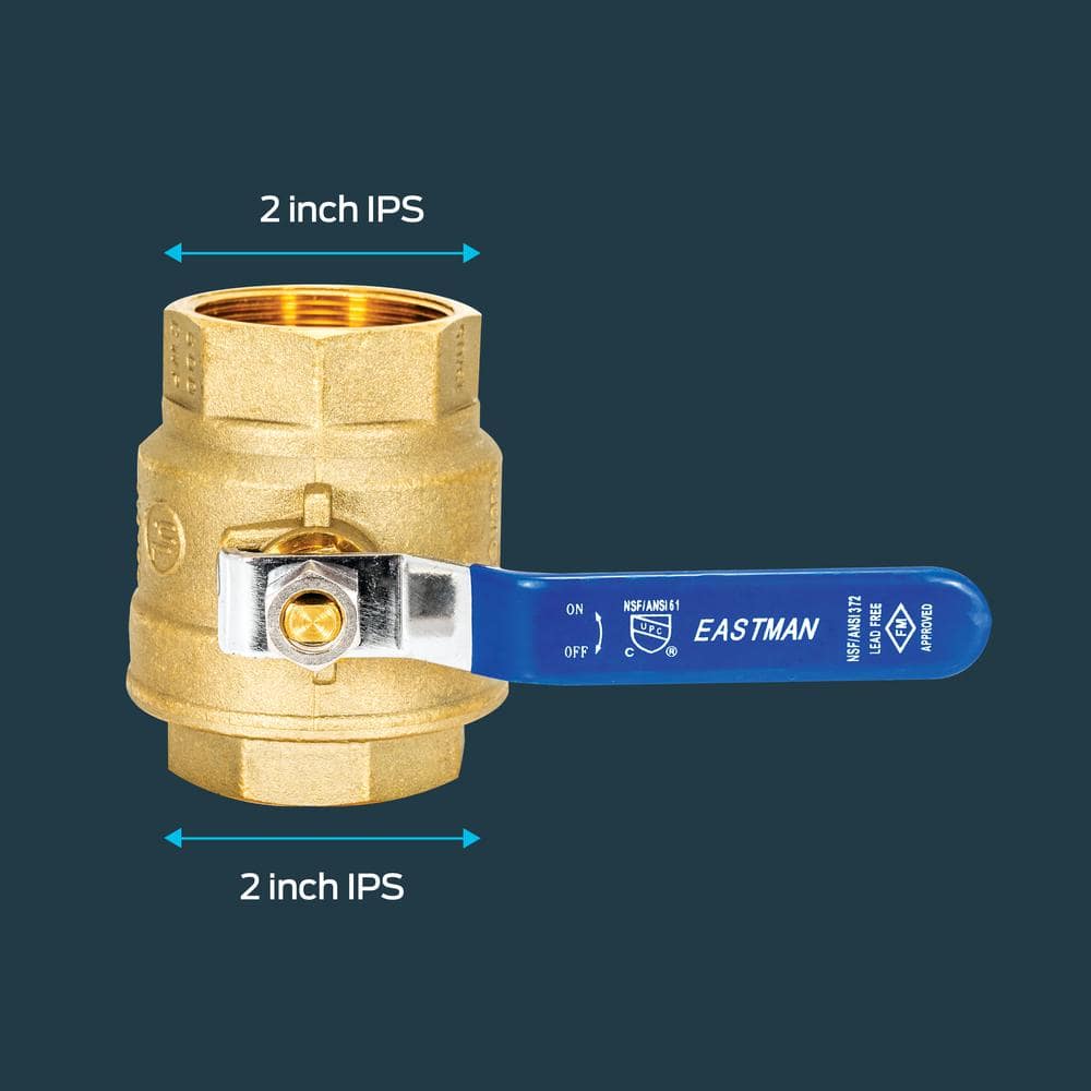 Heavy-Duty Brass 2-Inch Full Port Ball Valve with Lever Handle