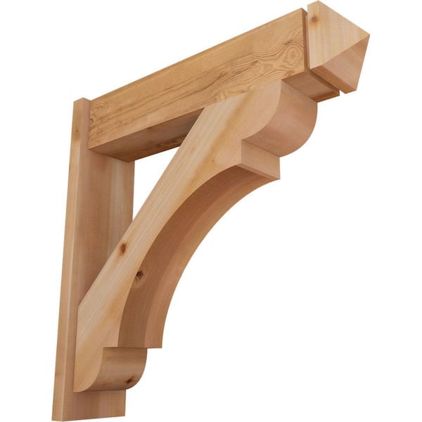 Ekena Millwork 8 in. x 32 in. x 32 in. Western Red Cedar Olympic Arts and Crafts Smooth Outlooker