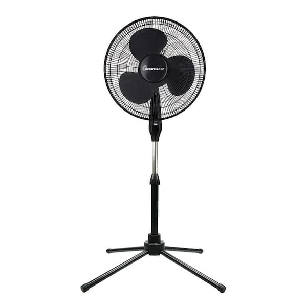 16" Oscillating Pedestal Fan Black