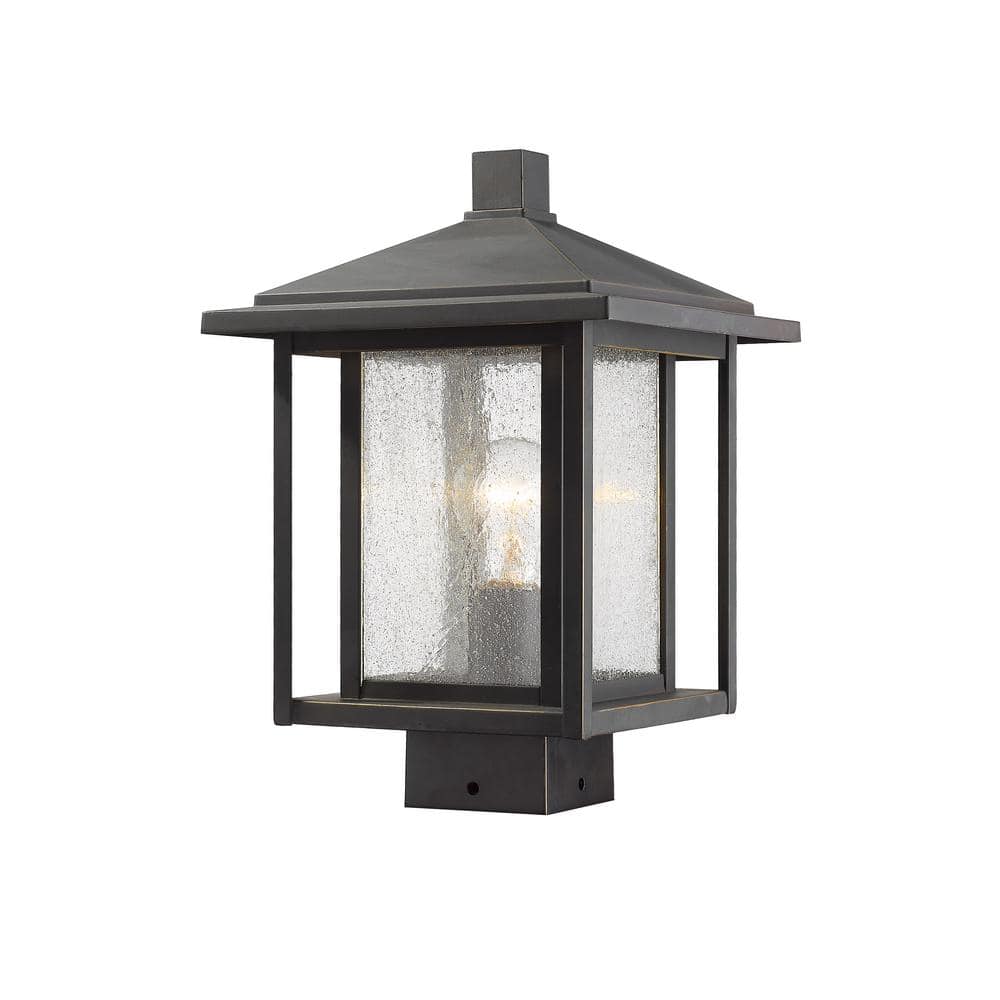 Aspen 1 Light Bronze 13 27in Aluminum Hardwired Outdoor Weather   Oil Rubbed Bronze Post Lanterns 554phms Orb 64 1000 