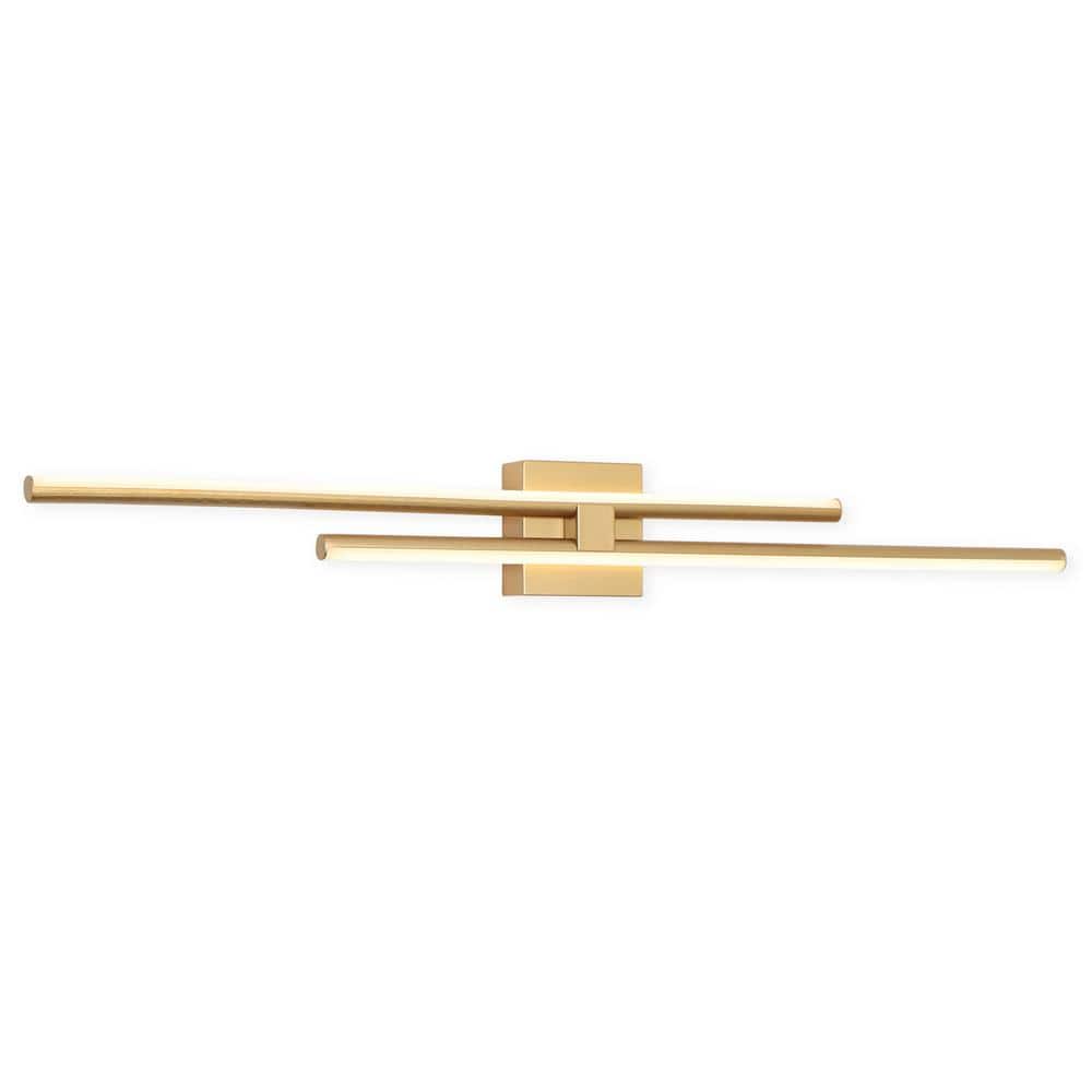 40 in. 2-Lights Brushed Gold Integrated LED Vanity Light Over Mirror, Triac Dimmable Wall Sconces price history on PriceWatchPro