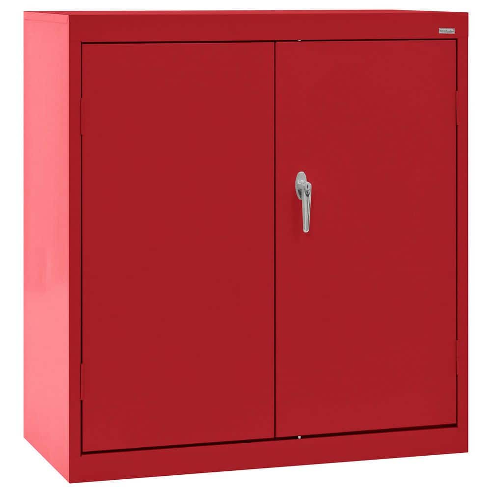 Classic Series Steel Counter Height Freestanding Cabinet in Red (36 in. W x