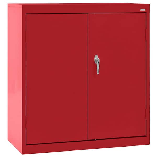 Classic Series Steel Counter Height Freestanding Cabinet in Red (36 in. W x 36 in. H x 18 in. D)