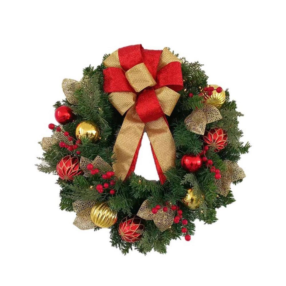 Haute Decor 24 in. Green Pre-lit LED Madison Artificial Christmas ...