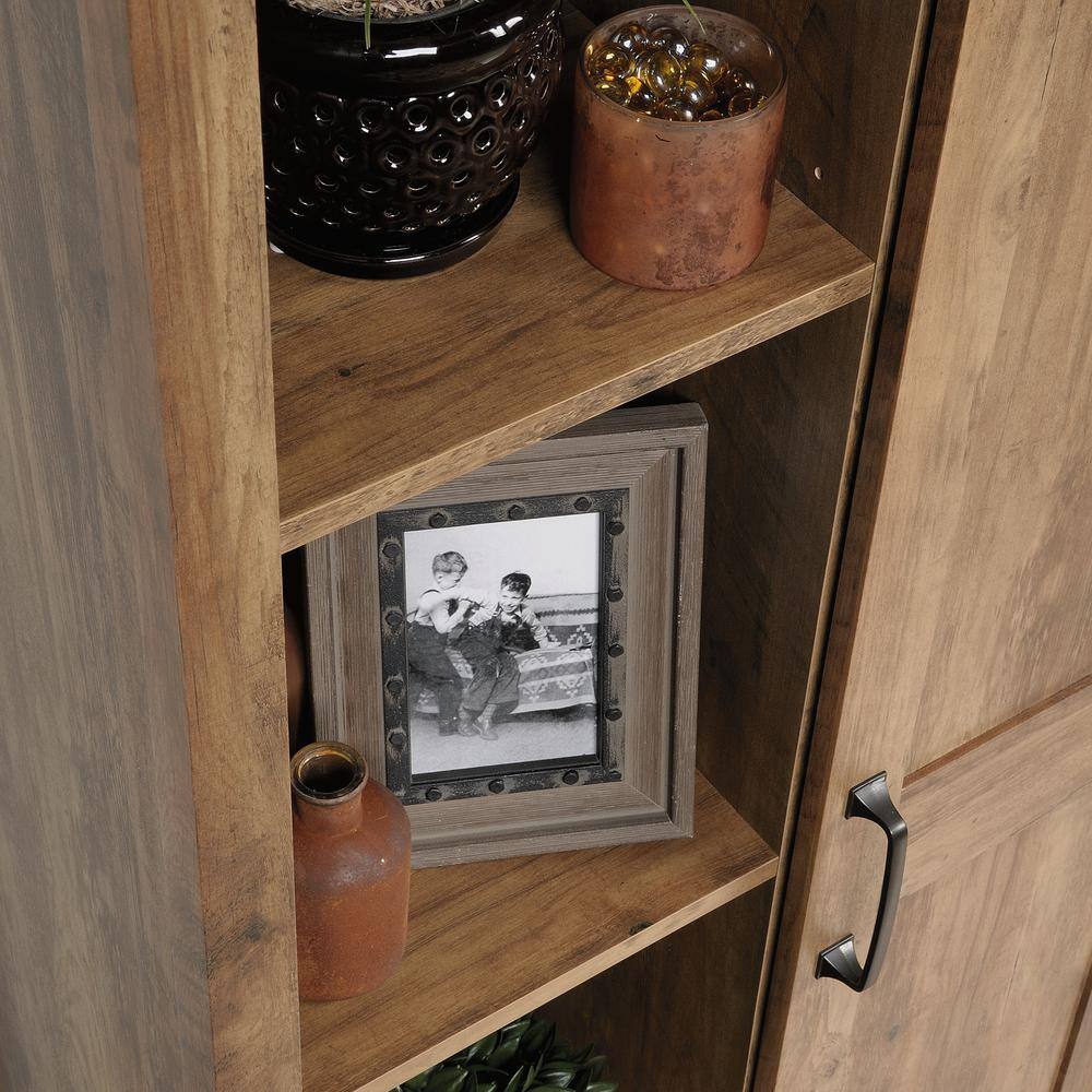 Rural Pine Freestanding Adjustable Shelving Storage Cabinet