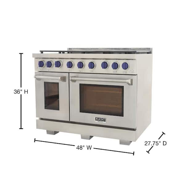 Kucht 48-Inch 6.7 Cu. Ft. Gas Range with Grill/Griddle in Black (KNG48