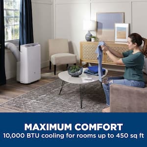 10,500 BTU Portable Air Conditioner 3-in-1 Cools 450 Sq. Ft. with Dehumidifier and Remote in White