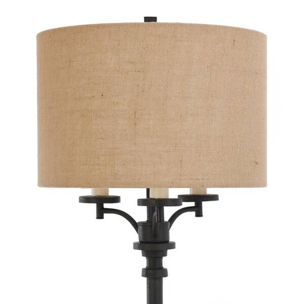 Stylecraft 63 In Bronze Metal Indoor Floor Lamp With Burlap Fabric Shade L73759ds Bronze Metal Indoor Floor Lamp, Standing Lamp With Burlap Shade
