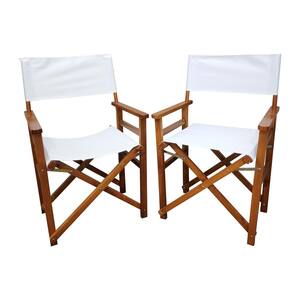 Brown Wood Frame Folding Lawn Chair (2-Pack)