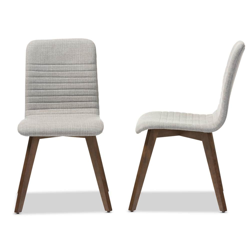 Scandinavian Light Grey Faux Leather Parsons Side Chair