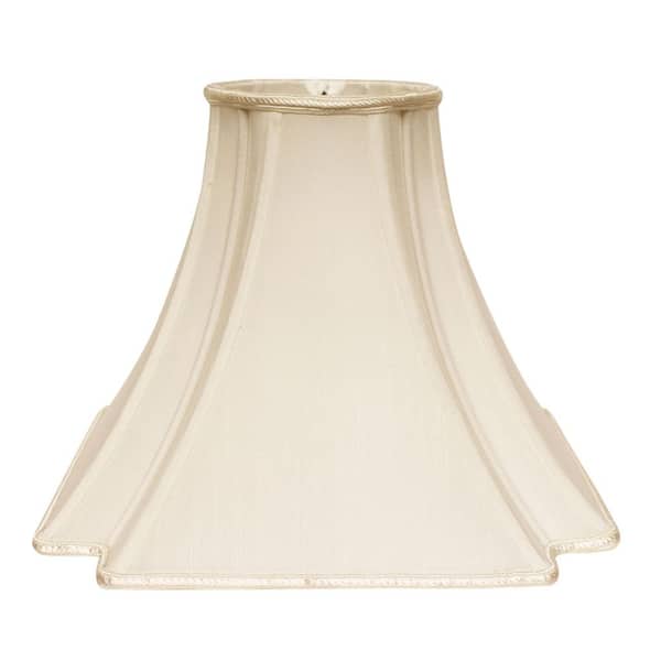 12 in. White Shantung Fabric Bell Lamp Shade with Screw On Fitter