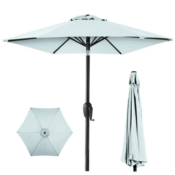 Best Choice Products Baby Blue 7.5 ft. Outdoor Market Patio Umbrella with Crank and Tilt