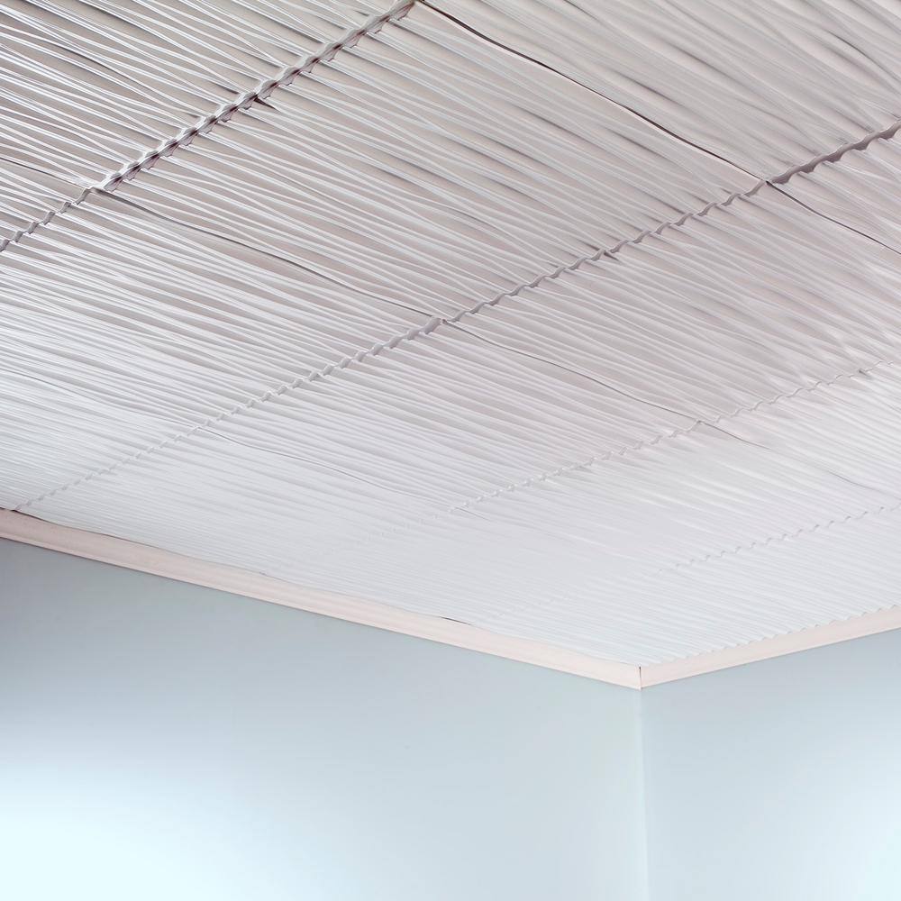 Matte White 24" x 24" Textured Vinyl Ceiling Tiles