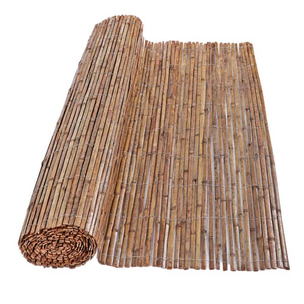 Backyard X-Scapes 16-ft x 6-ft 0.75-Gauge Brown Wood Bamboo Fencing Rolled  Fencing in the Rolled Fencing department at