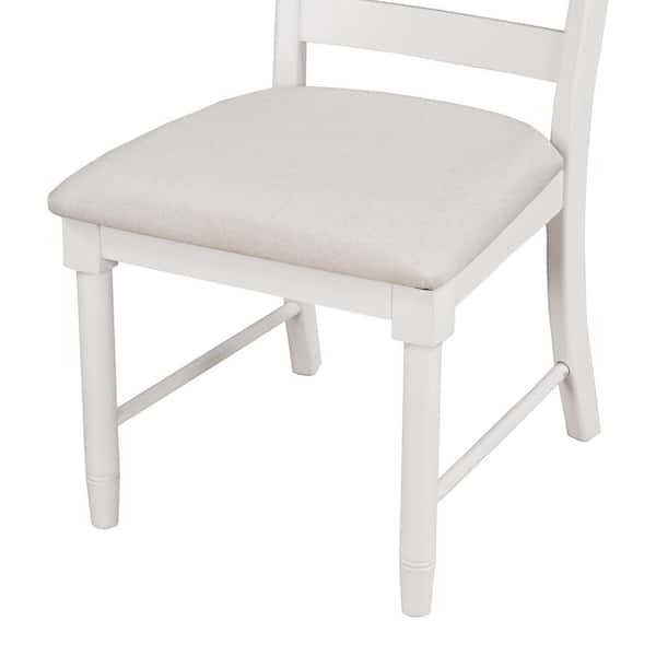 Harper Bright Designs Retro 5 Piece Antique White Wood Top