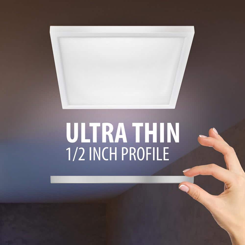 White Aluminum 7.5" Square Flat Panel LED Light
