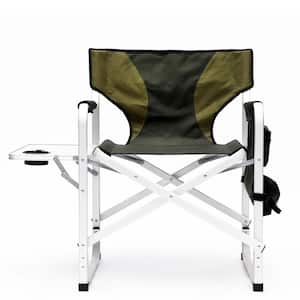 1-Piece Folding Outdoor Chair for Indoor Outdoor Camping Patio, Black/Green