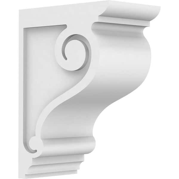 Ekena Millwork 5 in. x 14 in. x 10 in. Standard Scroll Architectural Grade PVC Corbel