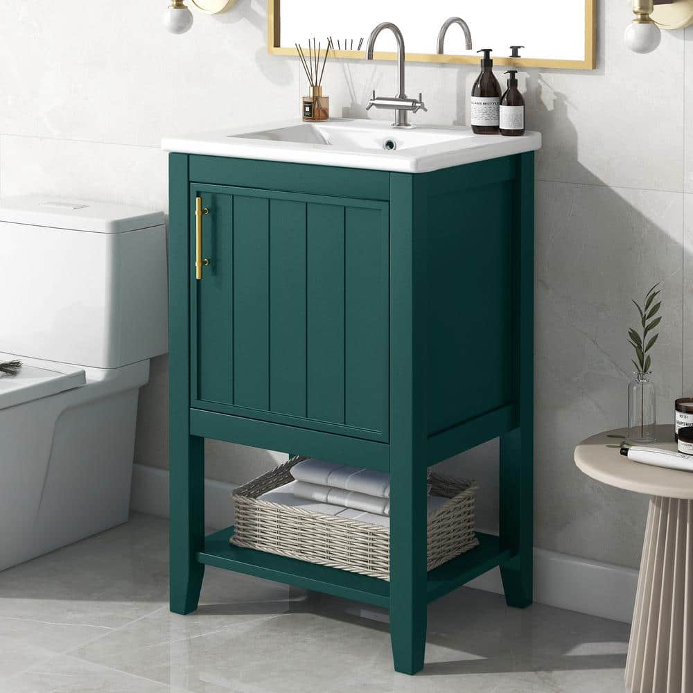 20 in. W. x 16 in. D x 34 in. H Single Sink Freestanding Bathroom Vanity in