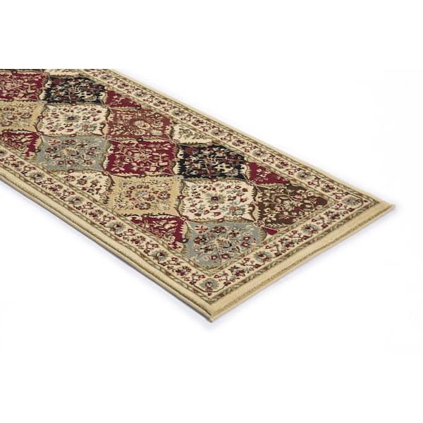 Ankara Bakhtiar Ivory 2 ft. x 7 ft. Runner Rug