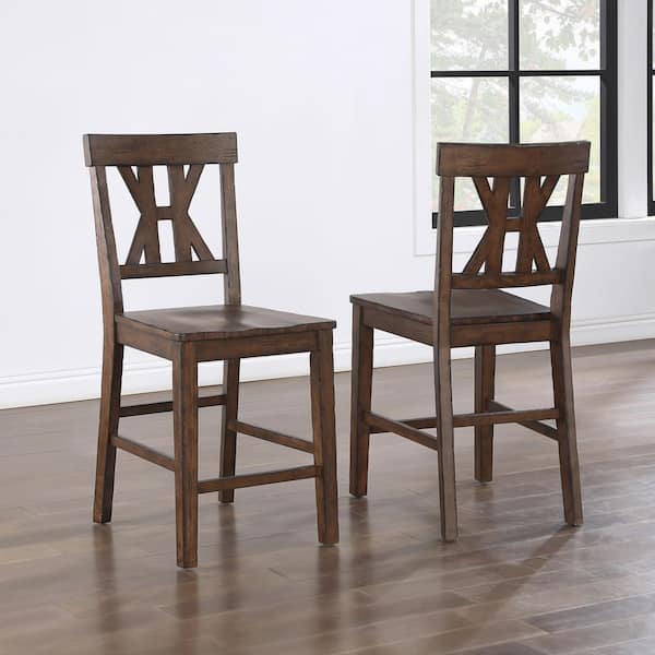 Auburn Dark Brown Counter Chair (Set of 2)