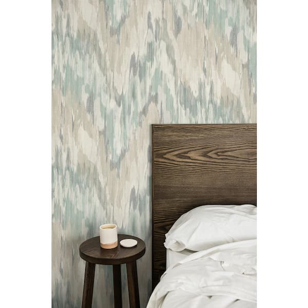 60.75 sq. ft. Shoreline Bowdon Watercolor String cloth Paper Unpasted Wallpaper Roll