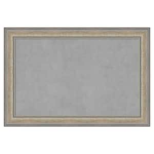 Fleur Silver 37 in. x 25 in Framed Magnetic Board