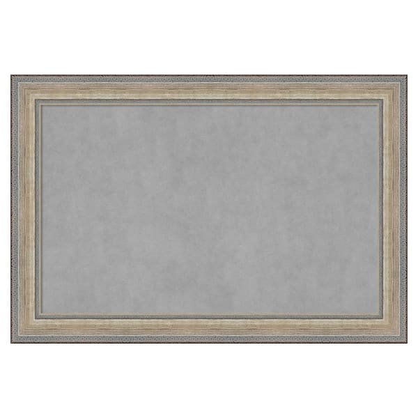 Amanti Art Fleur Silver 37 in. x 25 in Framed Magnetic Board
