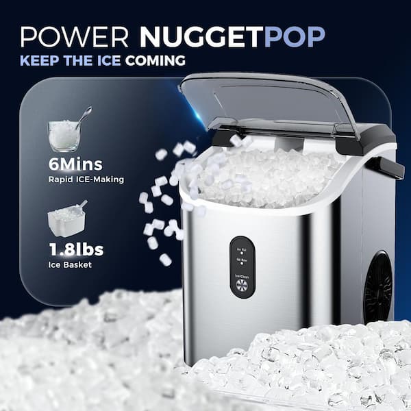 SIMZLIFE 9.5 in. 34 lb. Nugget Ice Countertop Portable Ice