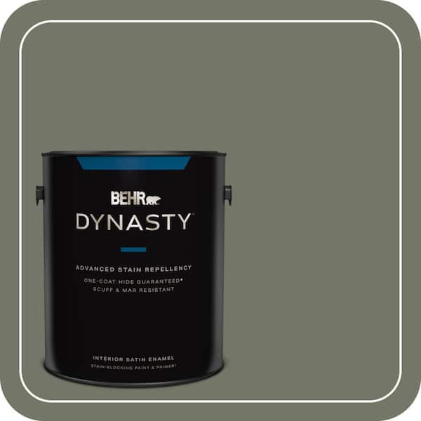 BEHR DYNASTY 1 gal. #HDC-AC-20 Halls of Ivy One-Coat Hide Satin Enamel Interior Stain-Blocking Paint and Primer