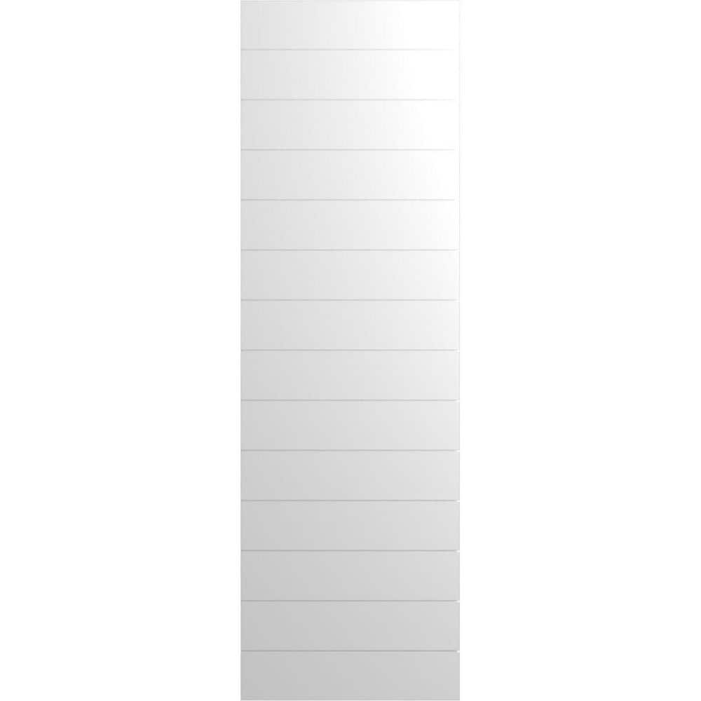 12 in. x 63 in. True Fit PVC Horizontal Slat Modern Style Fixed Mount Board and Batten Shutters Pair in White price history on PriceWatchPro