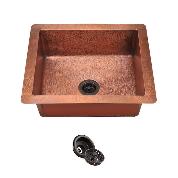 MR Direct Undermount Copper 25 in. Single Bowl Kitchen Sink with Strainer