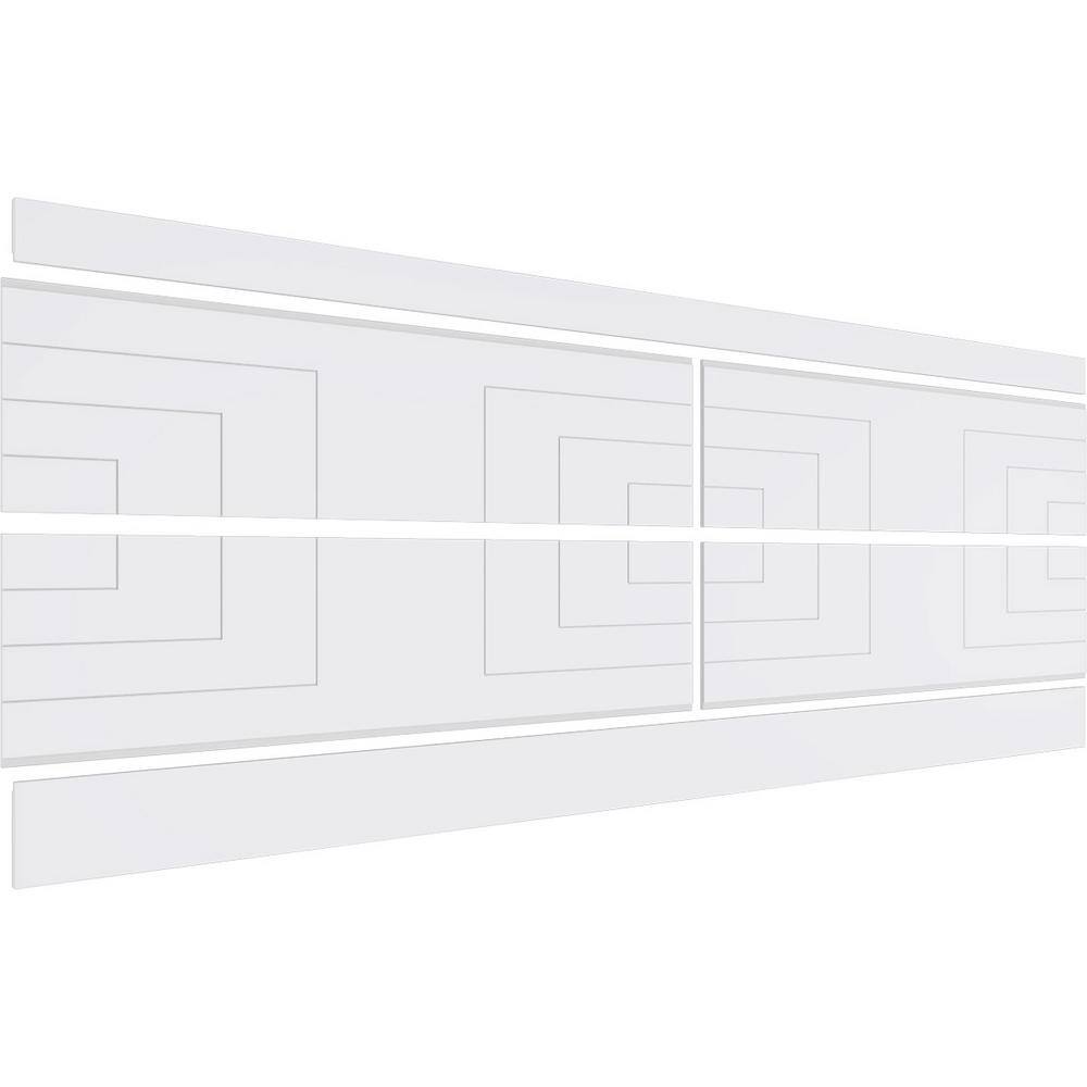 White Smooth PVC Mid Century Modern Wainscot Paneling Kit