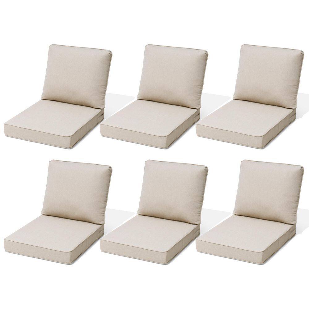 27.6 in. x 24.4 in. x 4.5 in. Outdoor Couch Cushion in Putty 6 Pieces Patio Deep Seat Cushions with Removable Cover price history on PriceWatchPro