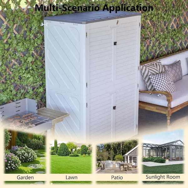 52 in. W x 30 in. D x 74 in. H Outdoor Storage Cabinet, Rust Proof