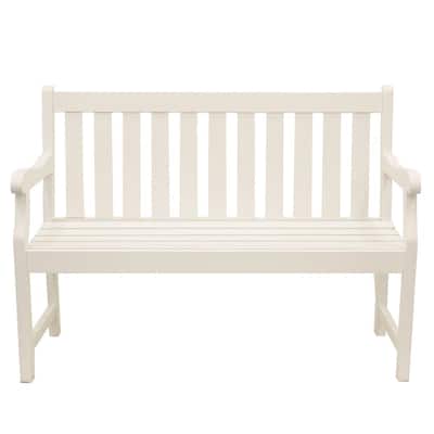 Henley 48 in. 2-Seat White Wood Outdoor Bench
