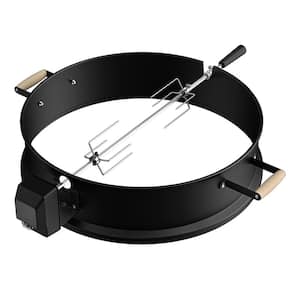 Black Charcoal Kettle Rotisserie Ring Kit for All Weber 22 in. Kettle Charcoal and Other Similar Size Grills Part# 2290