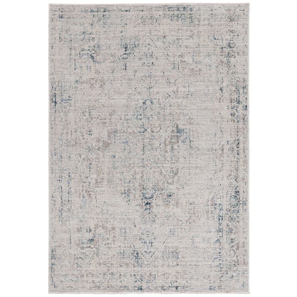 SAFAVIEH Antique Patina 5 ft. x 8 ft. Gray/Blue Border Distressed Marle Area Rug