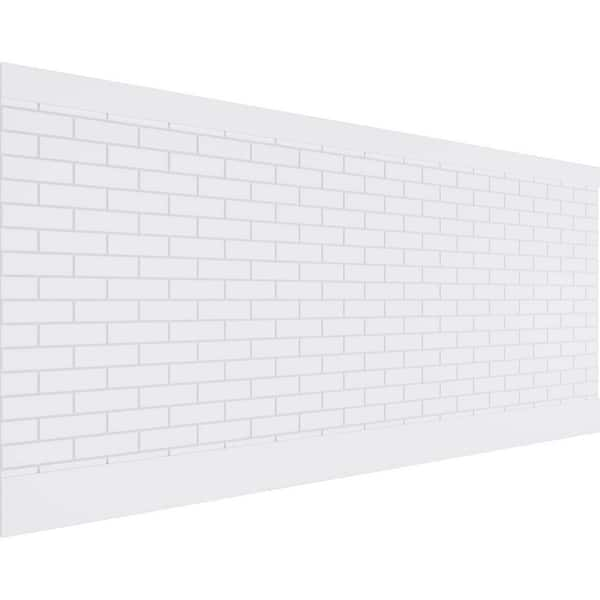 Ekena Millwork 44 in. H x 94-1/2 in. W 28.92 sq. ft. Subway Brick PVC ...