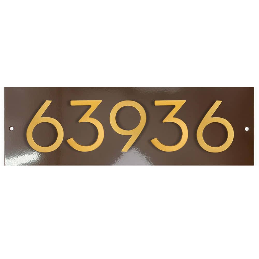 "Horizontal Floating Modern Address Plaque (4"" Numbers-5 Characters)-Roman Bronze/Gold" price history on PriceWatchPro