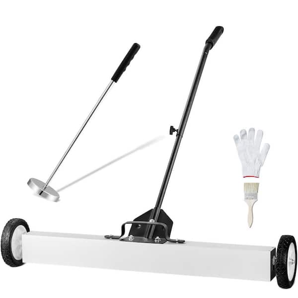 36 in. Magnetic Manual Floor Sweeper with Wheels Telescoping Magnetic Pickup Tool