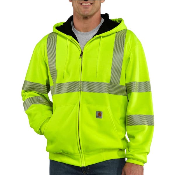Carhartt Men's 2X-Large Brite Lime Polyester High Visibility Zip-Front Class 3 Thermal Sweatshirt