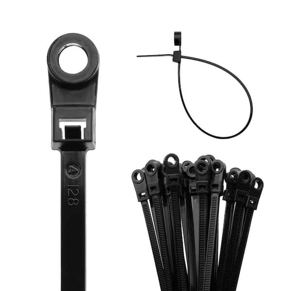 11 in. Contractor Series Mounting Hole UV Cable Tiesin Black (100-Piece)