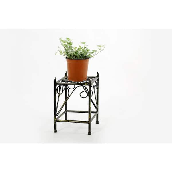 13 in Small Lattice Square Cast Iron Plant Stand 