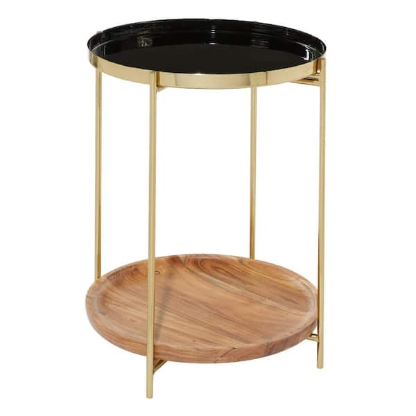 Litton Lane Gold Contemporary Accent Table, 18 in. x 18 in. x 23 in.