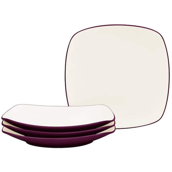 Noritake Colorwave Burgundy 8-1/4 in. Stoneware Square Salad Plates (Set of 4)