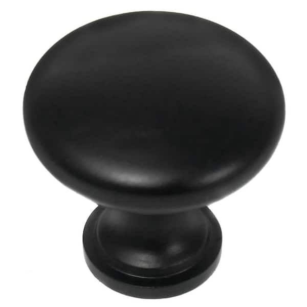 1.4" Hollow Steel Cabinet Knob - Matte Black (25-Pack)